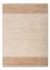 saga beige and brown wool hand loom Rug - HeadShot