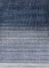 jean blue wool and viscose hand loom Rug - HeadShot
