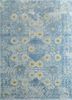 viscaya blue wool and silk hand knotted Rug - HeadShot