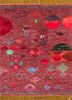 manchaha red and orange wool and bamboo silk hand knotted Rug - HeadShot manchaha red and orange wool and bamboo silk hand knotted Rug - HeadShot