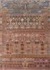 freedom manchaha red and orange wool and bamboo silk hand knotted Rug - HeadShot