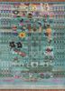 manchaha blue wool and bamboo silk hand knotted Rug - HeadShot