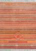 manchaha red and orange wool and bamboo silk hand knotted Rug - HeadShot