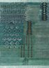 manchaha green wool and bamboo silk hand knotted Rug - HeadShot