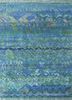 manchaha blue wool and bamboo silk hand knotted Rug - HeadShot