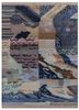 manchaha blue wool and bamboo silk hand knotted Rug - HeadShot