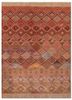 manchaha red and orange wool and bamboo silk hand knotted Rug - HeadShot