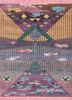 freedom manchaha pink and purple wool and bamboo silk hand knotted Rug - HeadShot