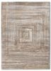  beige and brown wool and bamboo silk hand knotted Rug