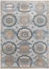 cyanna grey and black wool and bamboo silk hand knotted Rug - HeadShot