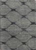 clan grey and black wool and bamboo silk hand knotted Rug - HeadShot