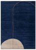 blue blue wool and bamboo silk hand knotted Rug