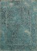 far east blue wool and silk hand knotted Rug - HeadShot far east blue wool and silk hand knotted Rug - HeadShot
