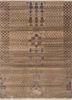 manchaha beige and brown wool and silk hand knotted Rug - HeadShot manchaha beige and brown wool and silk hand knotted Rug - HeadShot