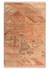 manchaha red and orange wool and silk hand knotted Rug - HeadShot