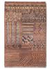 manchaha red and orange wool and silk hand knotted Rug - HeadShot