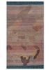 kavi x manchaha pink and purple wool hand knotted Rug - HeadShot