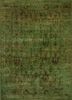  green wool and silk hand knotted Rug