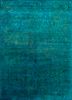  blue wool and silk hand knotted Rug