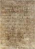  beige and brown wool and silk hand knotted Rug