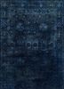lacuna blue wool and silk hand knotted Rug - HeadShot