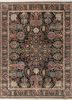 aurora grey and black wool and silk hand knotted Rug - HeadShot aurora grey and black wool and silk hand knotted Rug - HeadShot