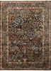 aurora grey and black wool and silk hand knotted Rug - HeadShot