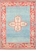nuray blue wool hand knotted Rug - HeadShot