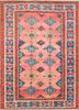 nuray red and orange wool hand knotted Rug - HeadShot