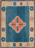 nuray blue wool hand knotted Rug - HeadShot