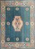nuray blue wool hand knotted Rug - HeadShot