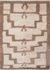zuri beige and brown wool hand knotted Rug - HeadShot