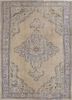 vintage beige and brown wool hand knotted Rug - HeadShot vintage beige and brown wool hand knotted Rug - HeadShot