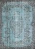 vintage blue wool hand knotted Rug - HeadShot