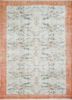 vintage red and orange wool hand knotted Rug - HeadShot