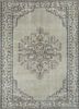 vintage grey and black wool hand knotted Rug - HeadShot vintage grey and black wool hand knotted Rug - HeadShot