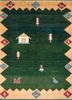 nuray green wool hand knotted Rug - HeadShot