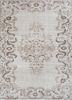 vintage beige and brown wool hand knotted Rug - HeadShot