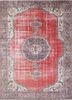 vintage red and orange wool hand knotted Rug - HeadShot vintage red and orange wool hand knotted Rug - HeadShot