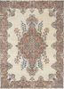 vintage ivory wool hand knotted Rug - HeadShot