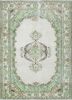 vintage green wool hand knotted Rug - HeadShot vintage green wool hand knotted Rug - HeadShot