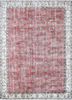 vintage red and orange wool hand knotted Rug - HeadShot