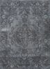 vintage grey and black wool hand knotted Rug - HeadShot vintage grey and black wool hand knotted Rug - HeadShot