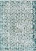 vintage green wool hand knotted Rug - HeadShot