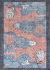 vintage red and orange wool hand knotted Rug - HeadShot vintage red and orange wool hand knotted Rug - HeadShot