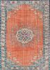 vintage red and orange wool hand knotted Rug - HeadShot vintage red and orange wool hand knotted Rug - HeadShot