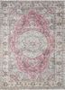 vintage red and orange wool hand knotted Rug - HeadShot