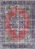 vintage red and orange wool hand knotted Rug - HeadShot