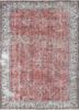 vintage red and orange wool hand knotted Rug - HeadShot vintage red and orange wool hand knotted Rug - HeadShot