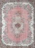 vintage red and orange wool hand knotted Rug - HeadShot